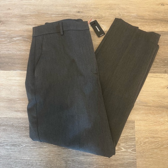 Express Editor 12R Straight Super High Rise Gray Dress Pants Trousers NWT - Picture 7 of 11